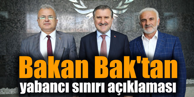 Bakan Bak'tan yabancı sınırı açıklaması