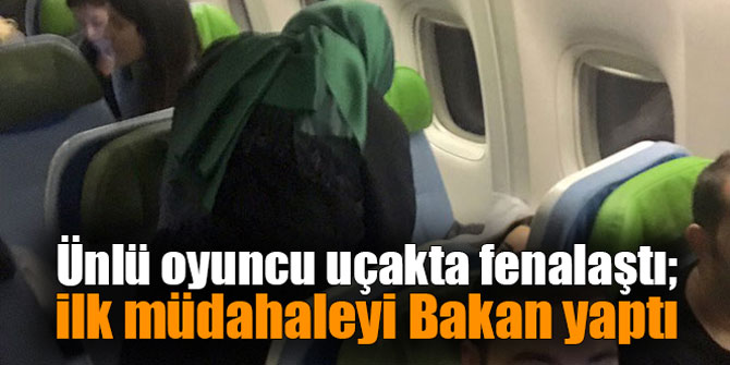 Ünlü oyuncu uçakta fenalaştı; ilk müdahaleyi Bakan yaptı