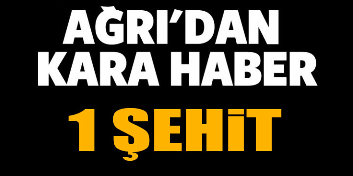 Ağrı'dan kara haber: 1 şehit