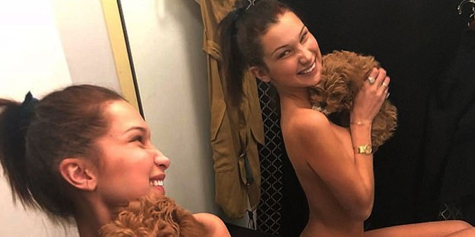 Bella Hadid’den yeni köpeği için çıplak tanıtım!
