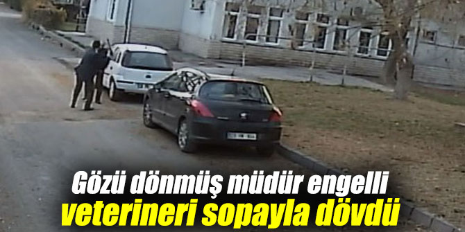 Gözü dönmüş müdür engelli veterineri sopayla dövdü