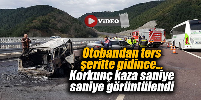 Otobandan ters şeritte gidince... Korkunç kaza saniye saniye görüntülendi