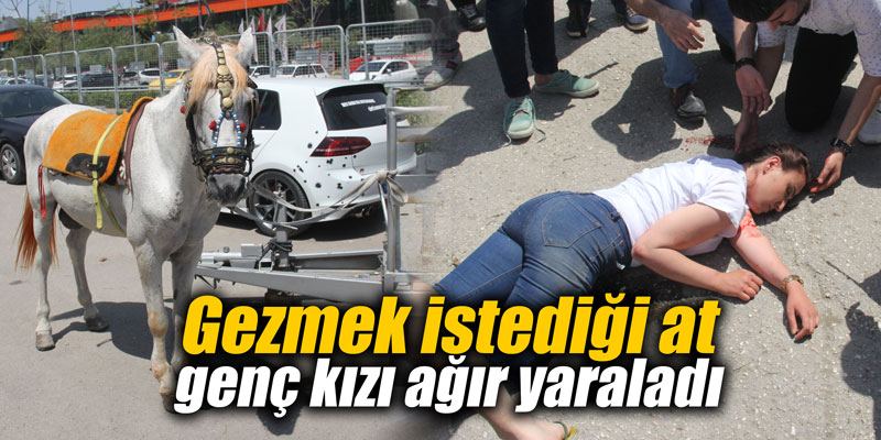 Gezmek istediği at genç kızı ağır yaraladı