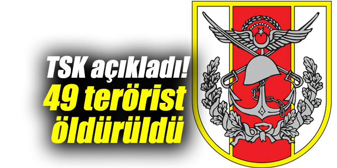 TSK açıkladı! 49 terörist öldürüldü