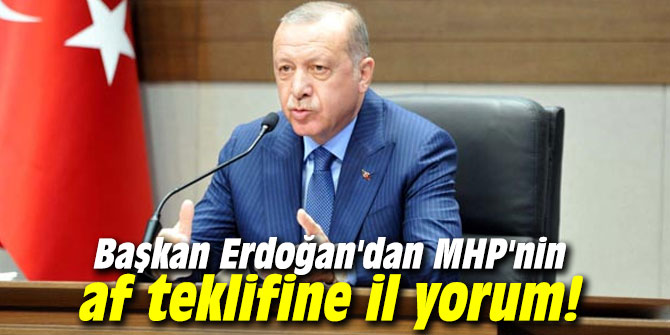Başkan Erdoğan'dan MHP'nin af teklifine il yorum!