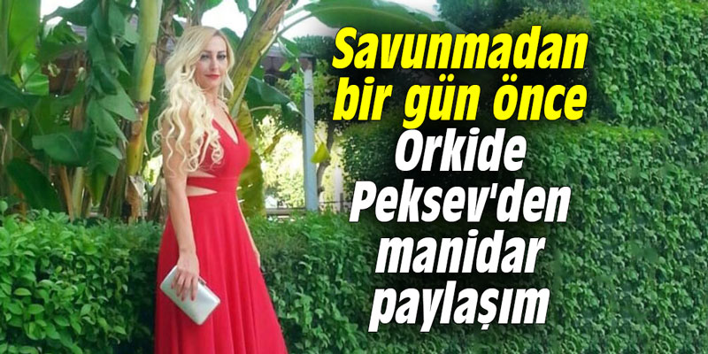 Savunmadan bir gün önce Orkide Peksev'den manidar paylaşım