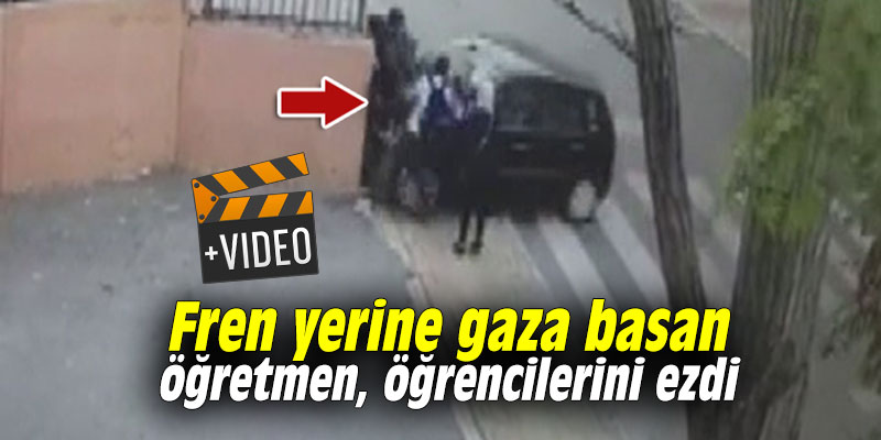 Fren yerine gaza basan öğretmen, öğrencilerini ezdi