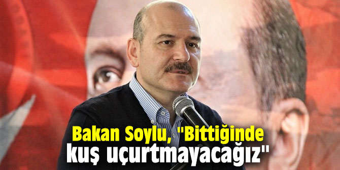 Bakan Soylu, "Bittiğinde kuş uçurtmayacağız"