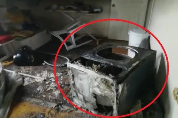 Patlayan çamaşır kurutma makinesi evi küle çeviriyordu