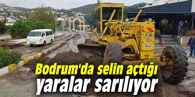 Bodrum'da selin açtığı yaralar sarılıyor